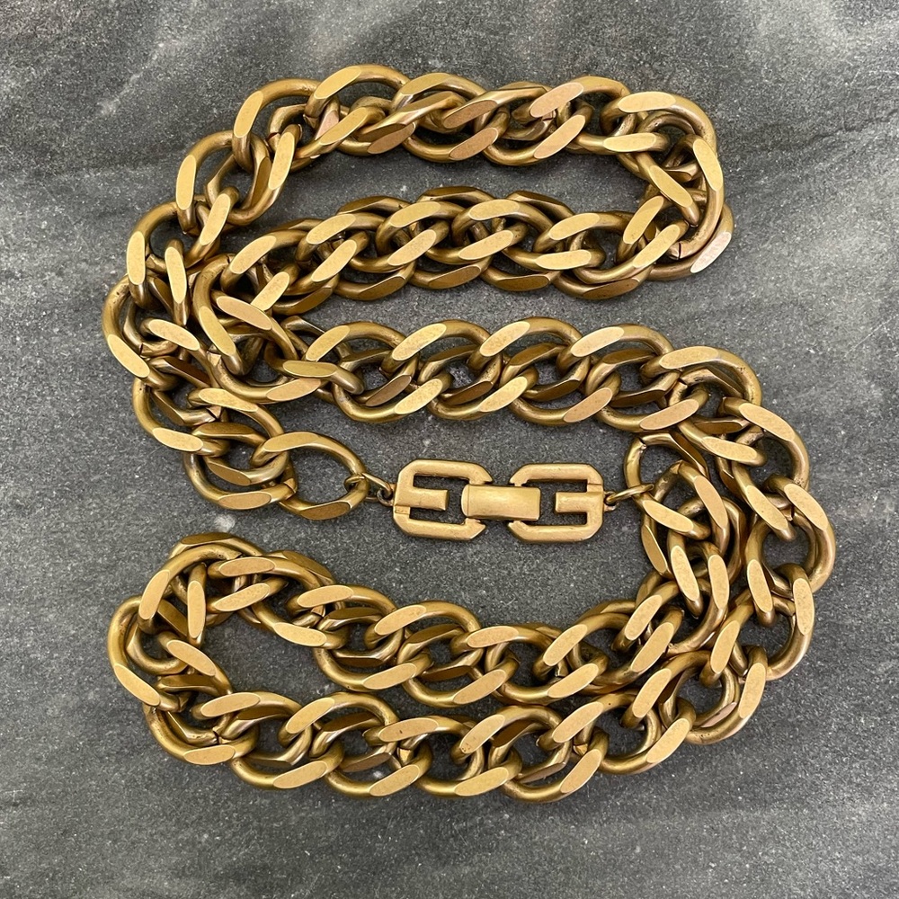 Vintage Givenchy Chunky Gold Chain Necklace - Picture 14 of 17